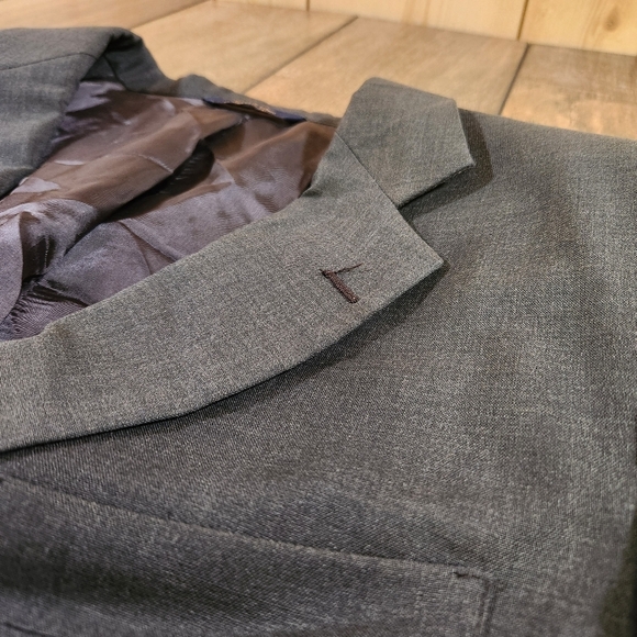 Brooks Brothers Brooksease Mens 40R Blazer Suit Jacket Sport Coat Gray 100% Wool - Picture 3 of 10